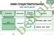Опорно-аналитические таблицы и алгоритмы по русскому языку. Имя существительное (20 шт.)